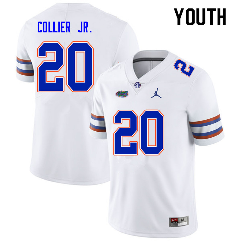 Youth #20 Corey Collier Jr. Florida Gators College Football Jerseys Sale-White